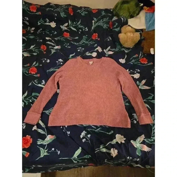 North Face Tops - North‎ Face Women's Chabot Crew Size Large Ribbed Long Sleeve Dark Pink